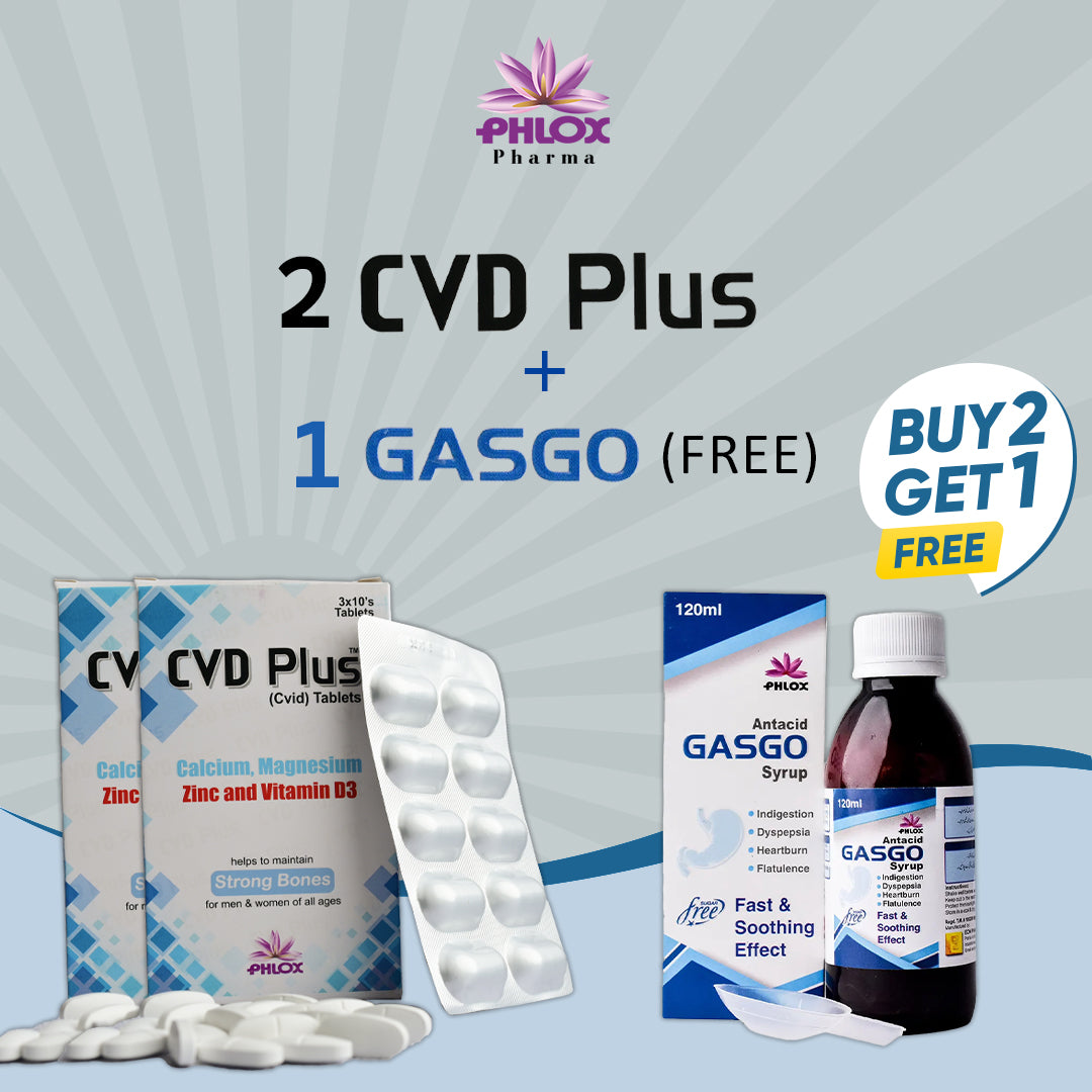 CVD Plus Tablets + Gasgo (Buy 2 & Get 1 Free)