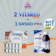 Vitared Plus Tablets + Gasgo (Buy 2 Get 1 Free)